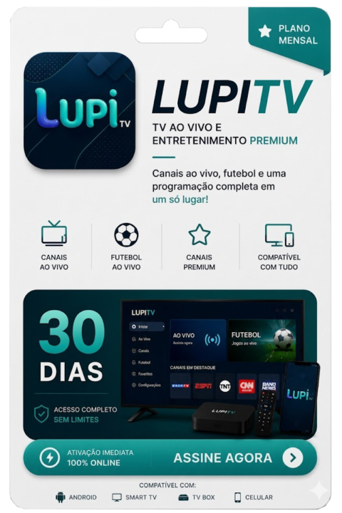 LupiTV 3 Recarga LupiTV 30 dias plano mensal